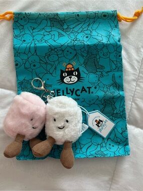 Jellycat s’mores NEW Keychain Bag Charm with gift bag Marshmallow